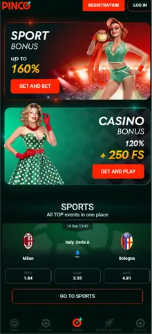 Мобильное приложение Пинко казино